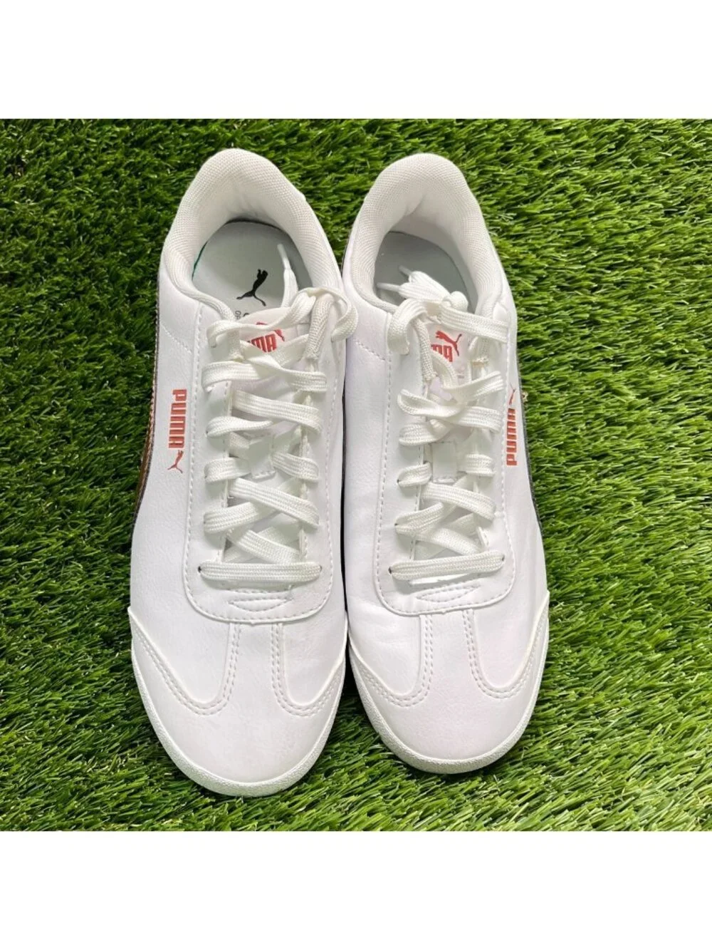 Puma Turino Metallic Womens Size 7.5 White Rose Gold Athletic Shoes Sneakers